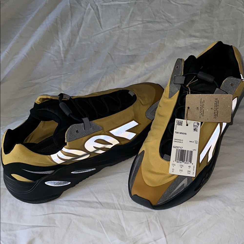 Yeezy Black and Gold Sneakers with Chunky Sole